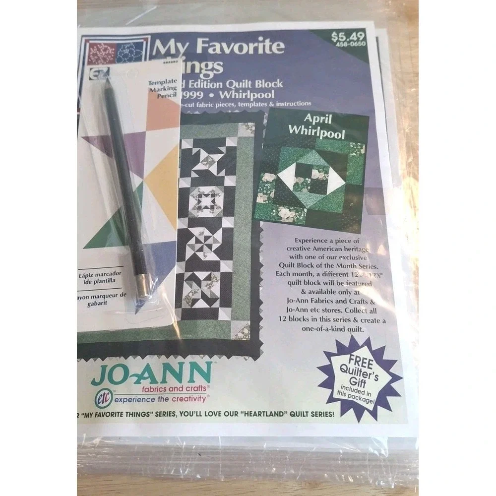JoAnn My Favorite Things Lot Of Ten 1999 Limited Edition Quilt Block Mar-Dec New